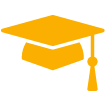 graduation cap icon orange